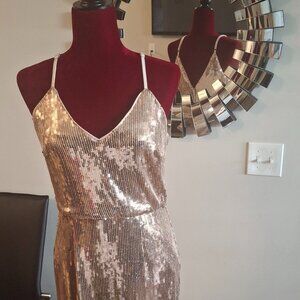 Lulus Gold Sequin Dress